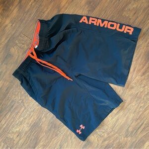Under Armour Men's Black and Orange Shorts